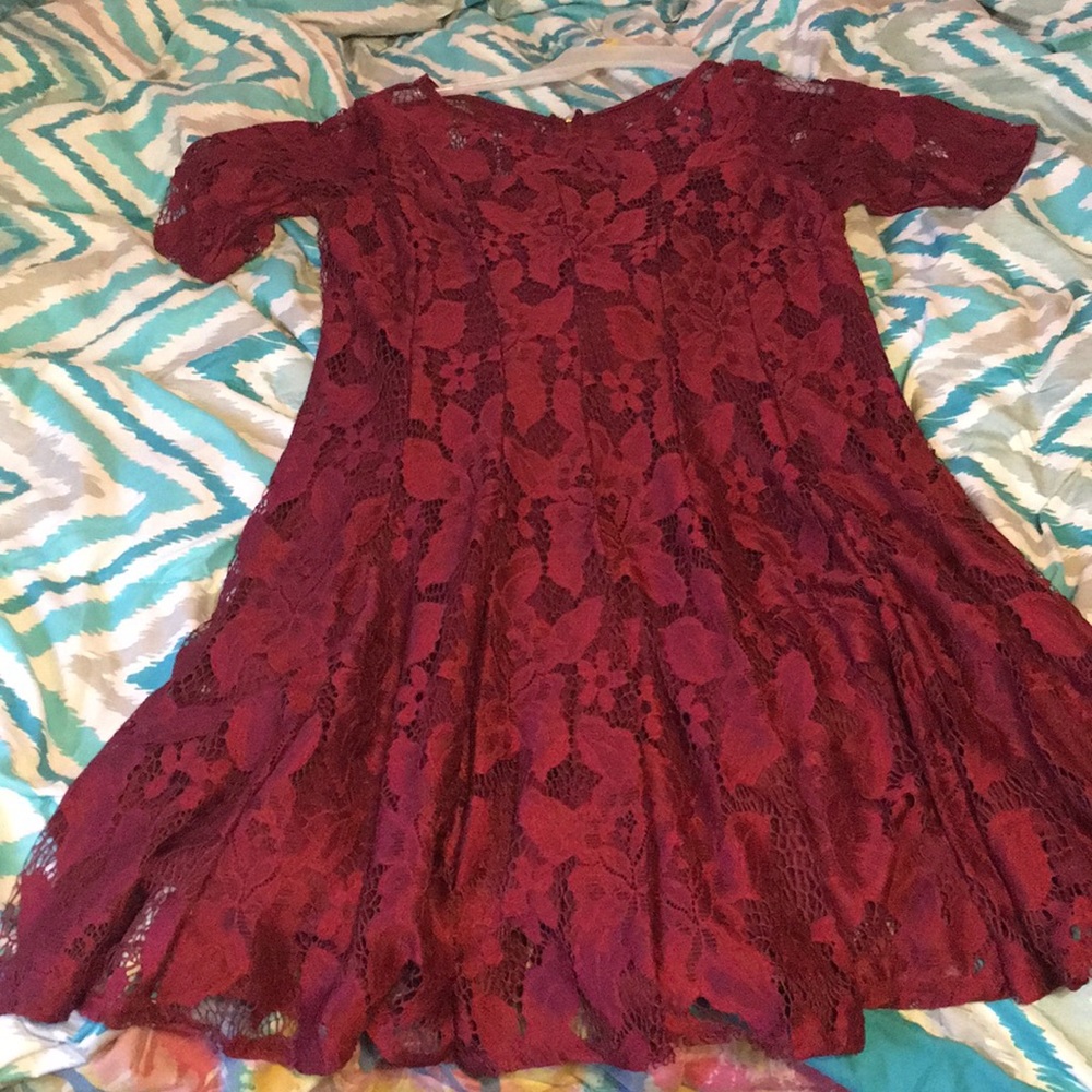 Red lace dress